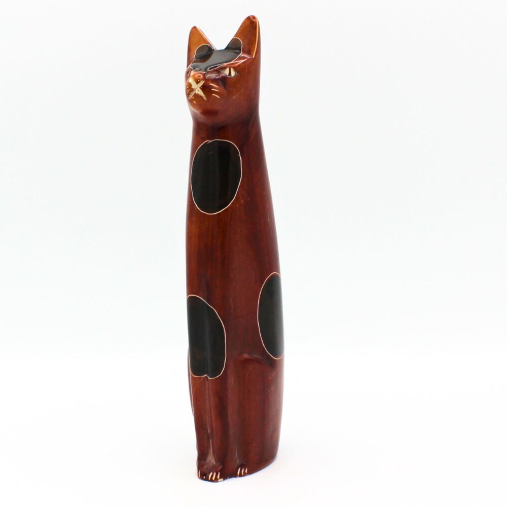 Vintage African Stone Cat Figurine Hand Carved Kenya Soapstone Animal Sculpture